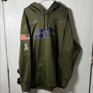 Nike Dark Green Seahawks Logo Hoodie